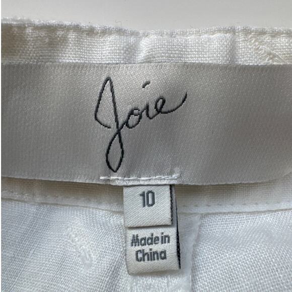 Joie 100% Linen Cargo Shorts White Size 10 Summer Lagenlook Resort Beachy - Picture 6 of 7